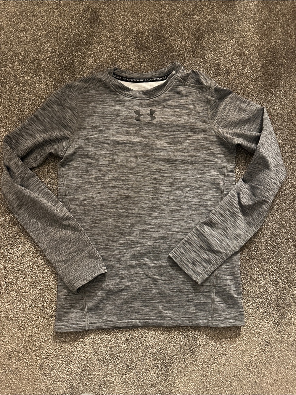 Under Armour Gray Heather Long Sleeve Performance Tee - Kids